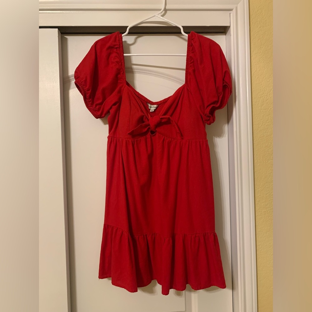 Speechless Vibrant Red Bow Dress